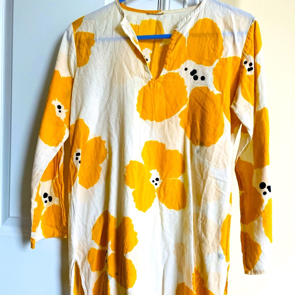 Cotton yellow tunic top